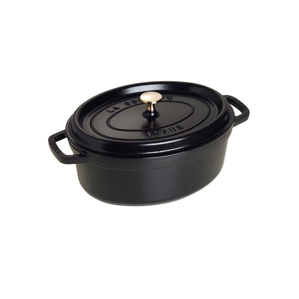 Cocotte en fonte ovale 31 cm noir mat STAUB - Culinarion