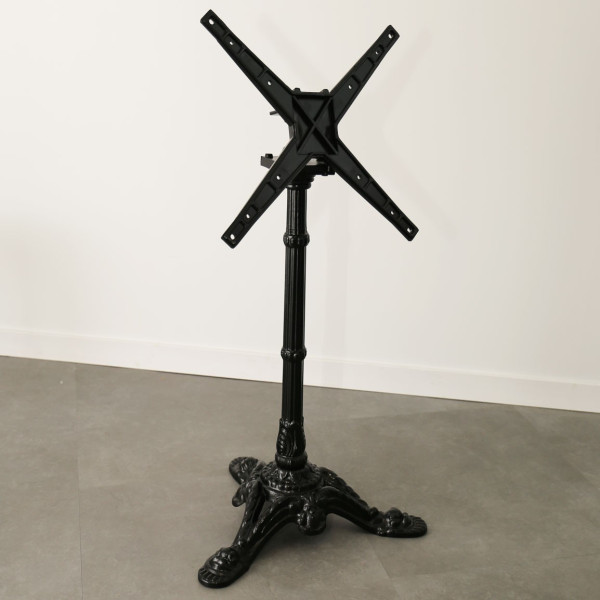 Pied bistrot basculant fonte d'aluminium noir - 2 tailles
