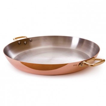Mauviel 15.75 x 2.25-inch Copper Oval Au Gratin Pan with Bronze Handles 