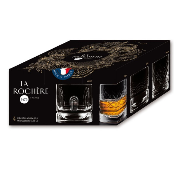La Rochère 4 Whisky Glasses Set Dandy