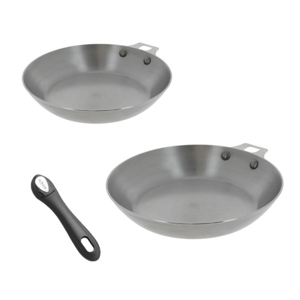 Set batterie 2 poêles à frire De Buyer Mineral B amovible