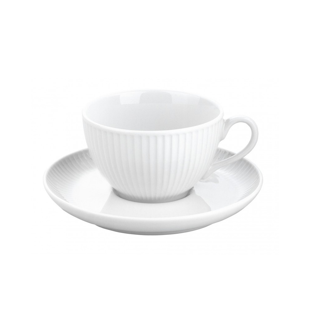 Pillivuyt 6 Plissé cups and saucers - 3 sizes