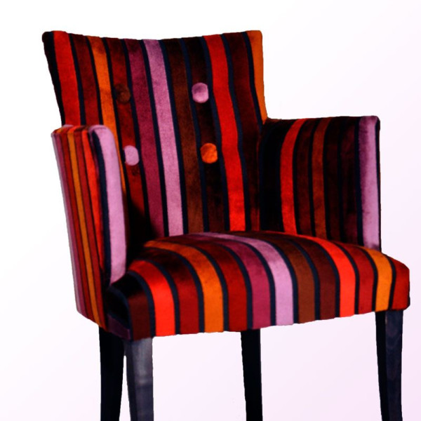 Fauteuil tissu rayures