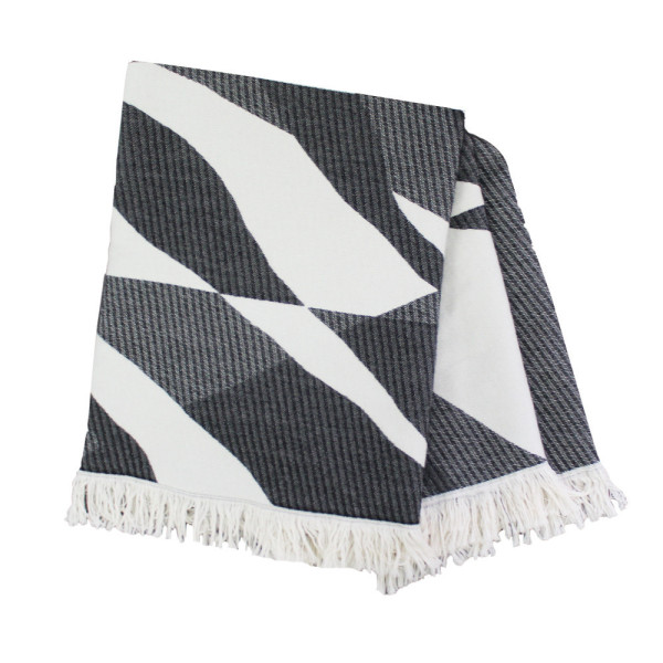 Garnier Thiebaut Black and White Versus Throw Blanket