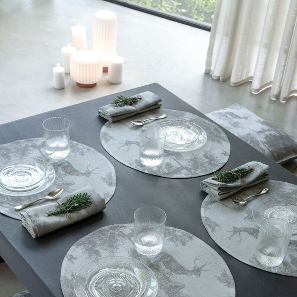 4 sets de table ronds Le Jacquard Français Souveraine - 3 coloris