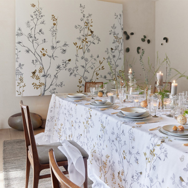 Turpault Tablecloth MESANGES 100% linen - 3 sizes