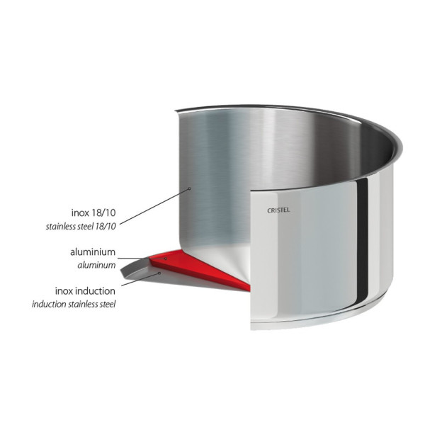 Cuit pâtes Cristel Mutine Fixe inox 22cm