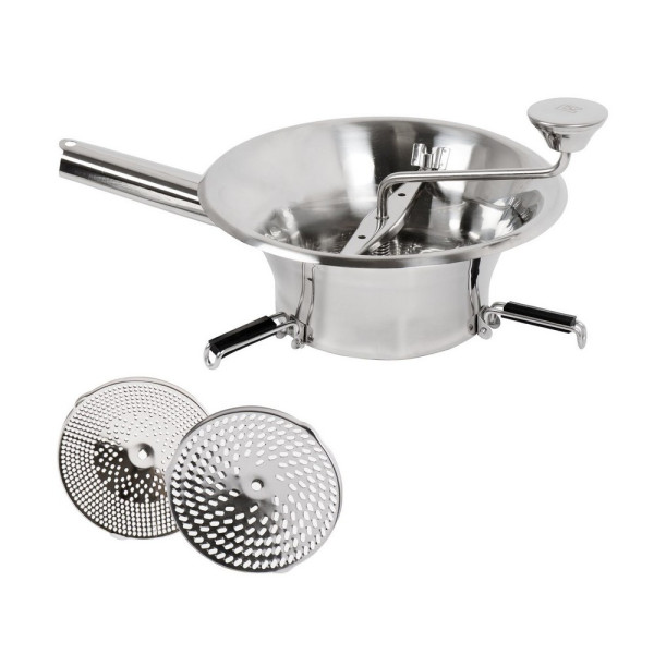Moulin à légumes Louis Tellier professionnel en inox  - 3 grilles