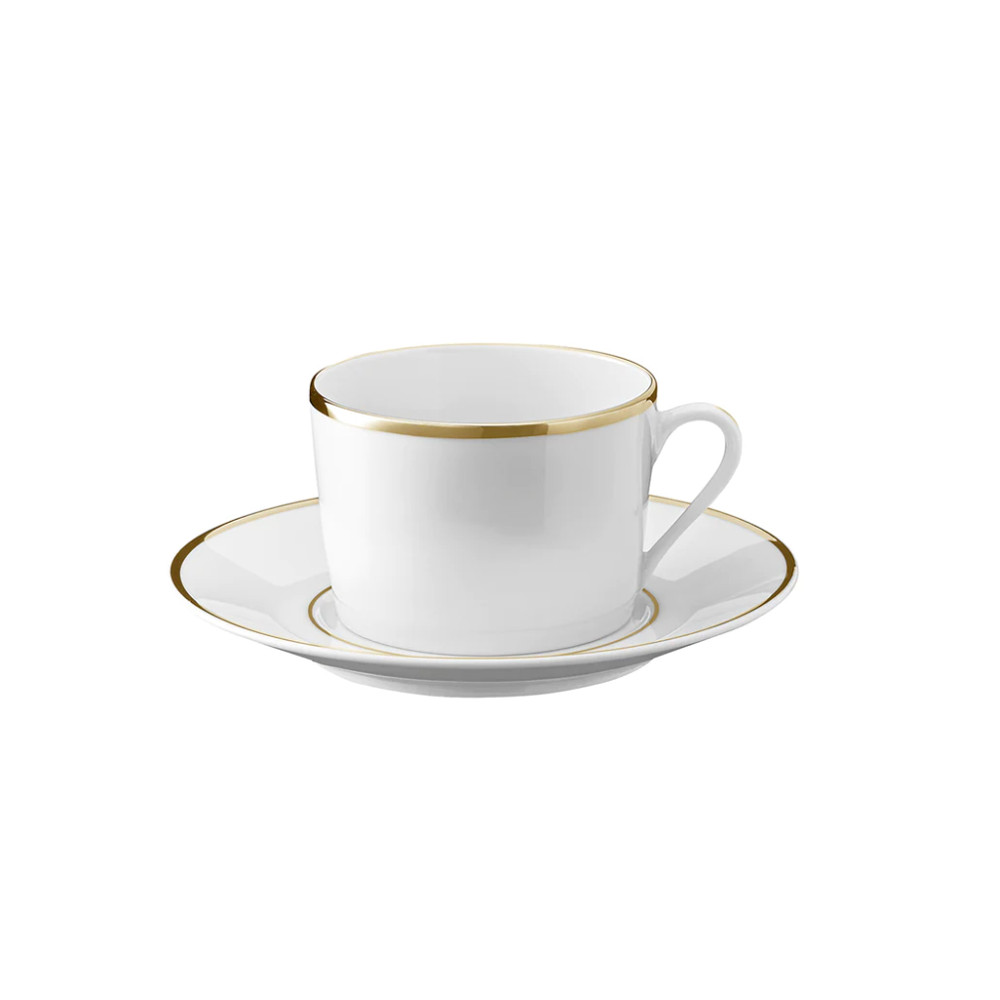 DEGRENNE 6 Eclipse Galon Or cups and saucers - 3 sizes