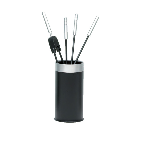 REIGNOUX black aluminum fireplace set h.62cm