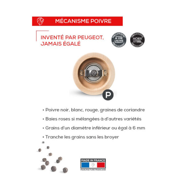 Moulin à poivre Peugeot BOREAL 21cm - 4 coloris