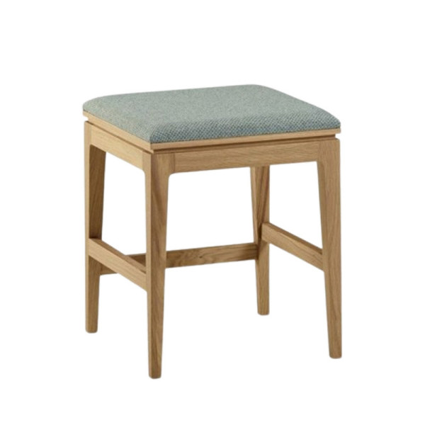 Tabouret Buzz Dasras bois chêne ou noyer et tissu - 10 finitions 3 hauteurs