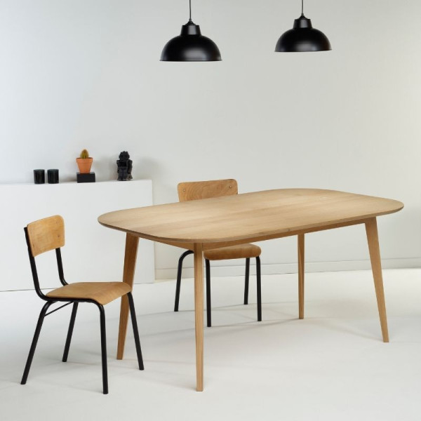 Dasras Snack fixed dining table in oak or walnut wood - 10 finishes 21 sizes