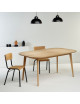 Dasras Snack fixed dining table in oak or walnut wood - 10 finishes 21 sizes