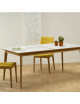 Table à manger Dasras Paul fixe céramique bois chêne ou noyer - 10 finitions 17 tailles