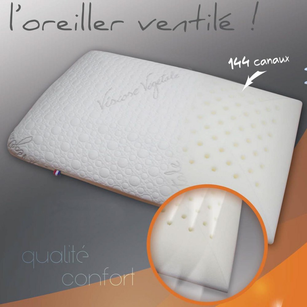 Ventilated memory outlet foam pillow