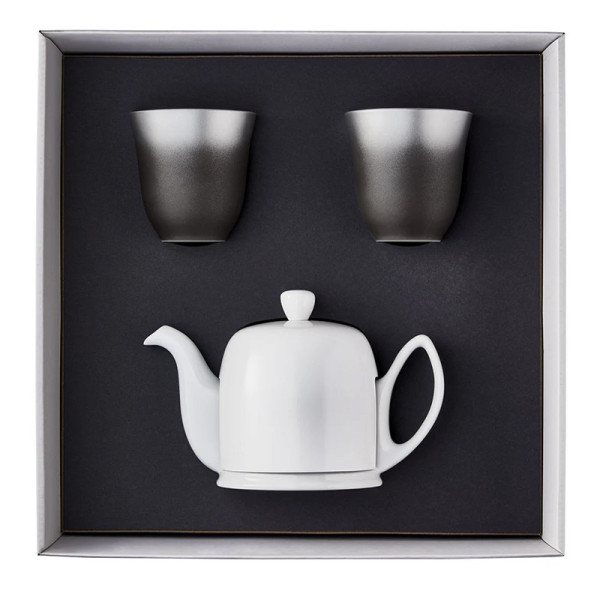 DEGRENNE Salam set white teapot 4 cups and 2 mugs Illusions white tea from China