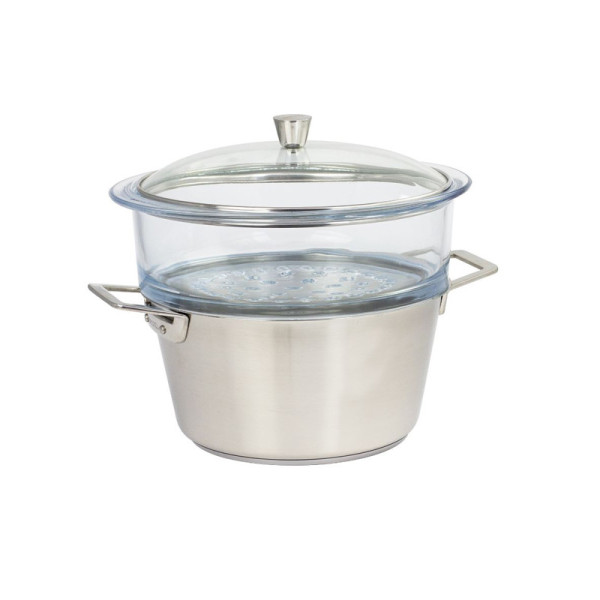 Ensemble vapeur CRISTEL 1826 inox et verre - 2 tailles