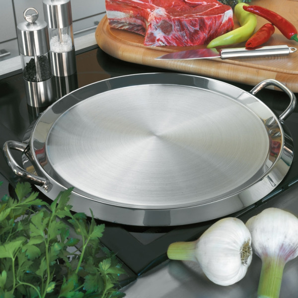 Grill rond Cristel plancha en inox diamètre 34cm