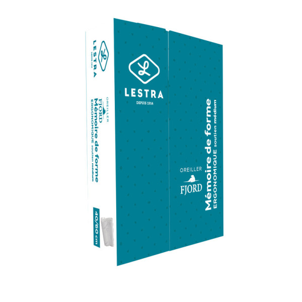 LESTRA Fjord Memory Foam Pillow, Ergonomic, 40x60cm