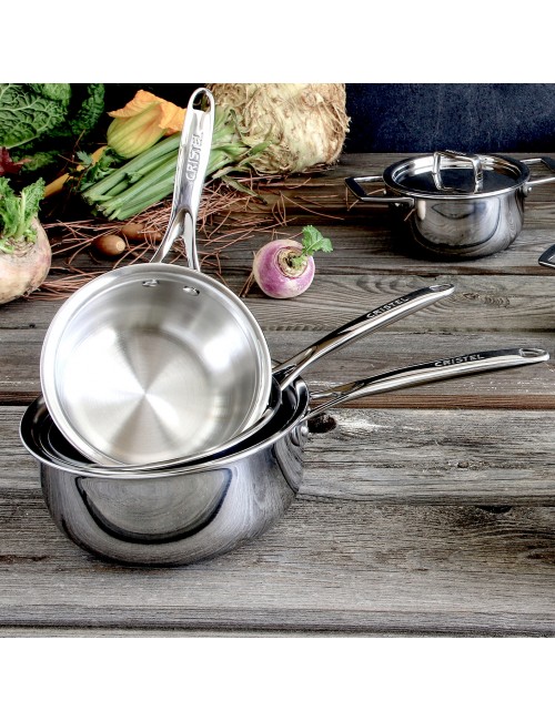 Set of 3 Castel Pro Cristel saucepans